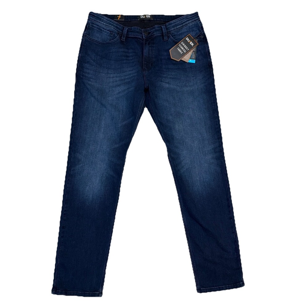 DUER DU/ER Men's NWT Stay Dry 38x32 L2X Slim Fit Equinox Blue Jeans